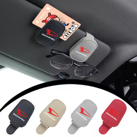 Car Logo Visor Glasses Holder Sunglasses Clip For Daihatsu Terios Sirion Mira Materia Rocky YRV Fero