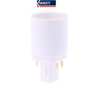 MAKY 3Pcs 4 Pin Conductive G24 To E26/E27 Soet Adapter G24Q Lamp Base Adapter G24Q To Medium Light S