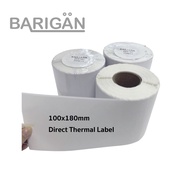 (20 ม้วน) BARIGAN 100x180mm กระดาษลาเบล ความร้อน มีรอยตัด ตามJ&T ใช้สำหรับ พิมพ์ขนส่งต่างๆ และลาซาด้