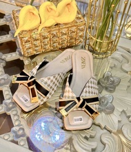 Sandal Selop Zara Flat V Pita Super Cute Sandal Wanita Kekinian Terbaru Kode SMU16
