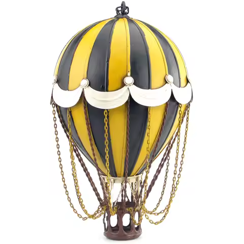 19th Century European Retro Wrought Iron Hot Air Balloon Model Hotel Store Hanging Ornaments Crafts 