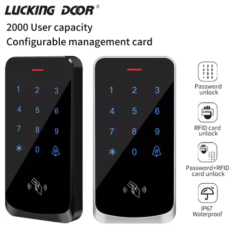 Access Control System IP67 Waterproof RFID EM Door Lock Opener Keypad Backlight Touch Screen Wiegand