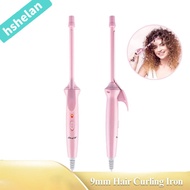 HSHELANXB Mini Hair Curling Iron, Professional Ceramic 9mm Curler Wand, Superfine Electric Small Cri