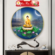 Tranh Tráng Gương Pha Lê Tròn CHÂN THIỆN MỸ Tranh Phật Treo Tường Phật Thích Ca TG-T1-1104