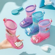 Children Rain Boots Girls Crystal Rain Boots Kindergarten Cute Cartoon Children Kuromi Cinnamon Dog 