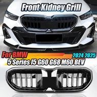 Car Front Kidney Grille ABS Black Front Bumper Racing Grill For BMW 5 Series i5 2024 G60 Exterior Mo