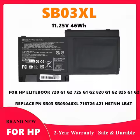 SB03XL Laptop Battery Replacement for HP EliteBook 820 G1 820 G2 720 G1 720 G2 725 G1 725 G2 825 G1 