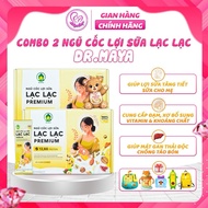 Combo of 2 boxes of Lac Lac lactation cereal, box of 30 packs - Supports breast milk more, thick, de