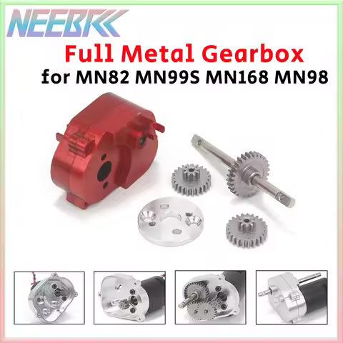 Full Metal Transmission Gearbox for 1/12 RC Crawler Car MN82 MN99S MN168 MN78 MN98 370 Brushled Moto