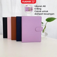 Flashee Plain Financial Binder A6 Ring 6 Notebook Binder A6 Hole 6 Ring Notebook