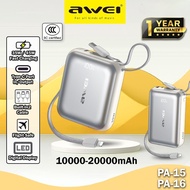 【3C Certified】Awei PA-15 10000mAh Powerbank 35W Fast Charging Power Bank Awei PA-16 20000mAh Powerba