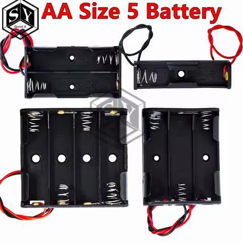 1pc AA Size 5 Battery Storage Box Case Holder Leads With 1 2 3 4 Slots Container Bag DIY Standard Ba