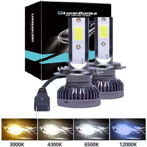 2PC H4 H7 LED H11 H8 H1 9005 9006 Car LED Headlight Bulbs 80W 12000LM 6000K Auto Headlamp Led Car Li