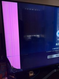 43吋電視零件機爆咗半邊芒