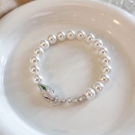 Elegant Designer Akoya Silver-Gray Pearl Bracelet Female