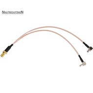 8 inch SMA Female to Y type 2 X TS9 Angle Male Connector Splitter Combiner Cable,gold&silver