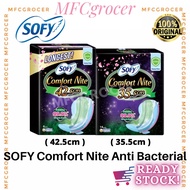SOFY Comfort Nite Night Pad 42.5cm / 35.5cm Anti-Bacterial Cottony Soft Slim Wing Sanitary Pad