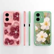 Case For Vivo Y77 Y77E Casing Cute Flower Pattern Soft Liquid Silicone Shockproof Shell For Vivo Y77