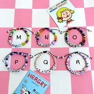 (SG Seller) 18 colours Adjustable knot with customised letters name beads bracelet bff couple bracel