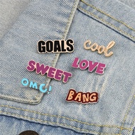 Letter Words Brooches LOVE OMG! Enamel Pins Metal Fashion Badge For Women Men Denim Jackets Bag Button Pin Jewelry Essories