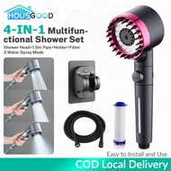 [HOUSGOOD]Bathroom High Pressure Shower Head 4 in1 With Filter Handheld rain shower water heater sho