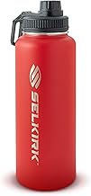 Selkirk Premium Water Bottle | Double Walled Stainless Steel Water Bottle | Copper Insulated | Essential Pickleball Equipment To Keep you Hydrated on the Court | 40OZ | Red