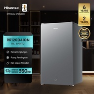 Hisense Kulkas 1 Pintu - RR120D4IGN - 91L Single Door - (Refrigerator)【Net Capacity 91L】【Separate Ch