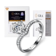 Hot Sale Zircon Moissanite Ring Female Diamond Ring GRA Wedding Ring Live Wholesale Factory Open Six