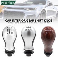 POKERFACE 5 Speed Car Interior Gear Shift Knob Lever Shifter Head Replacement Fits For Citroen C2 C3