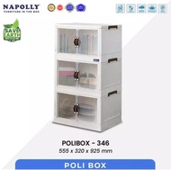 Lemari Plastik Portable NAPOLLY POLIBOX Serbaguna Susun 3