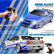 LDRC 1899 1/18 RC Drift LD1899 GTR Mode R34 2.4GHz RWD with Gyroscope on-Road Alloy Body Shell Racin