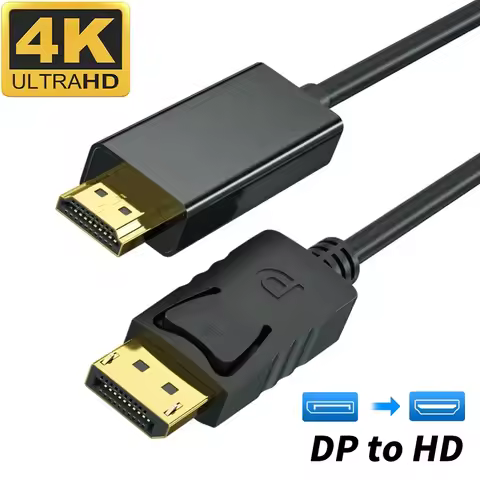 4K DisplayPort to HDMI-compatible Cable DP to HD Adapter Display Port Video Audio Cable for PC Lapto