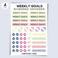 Weekly Goals – Planner Sticker, Bujo, Hobonichi, Kinbor & Planner Stickers