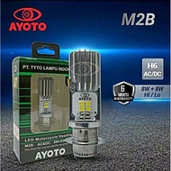 lampu led motor bebek dan matic ayoto soket h6 arus ac dc - putih - kuning