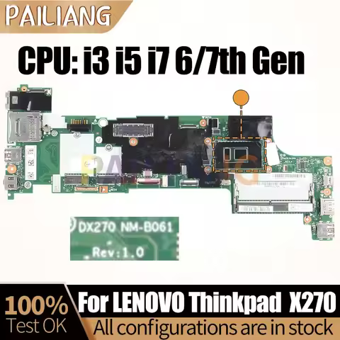 For LENOVO Thinkpad X270 Notebook Mainboard NM-B061 i3 i5 i7 6/7th Gen 01HY507 01LW714 01HY503 Lapto
