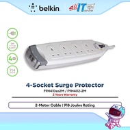 Belkin F9H410sa2M / F9H402-2M Home Series 4-Socket Surge Protector with Phone Line Protection