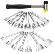 14 Sizes Leather Corner Punch Set with Double Sided Rubber Hammer Half-Round/Quarter-Round Punch DIY
