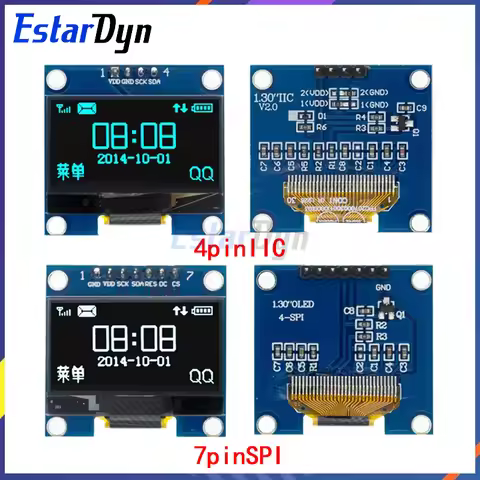 RoHS 1.3 inch OLED module white/blue SPI/IIC I2C Communicate color 128X64 1.3 inch OLED LCD LED Disp