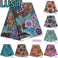 LUSIT 1 Yard Wax Print Fabric - Ankara Gold Foil Shimmer for Dresses and Accessories