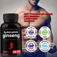 NutraChamps Korean Red Ginseng Dietary Supplement 1000mg - 120 Vegan Capsules - High in Ginsenosides to Help Enhance Vitality and Performance