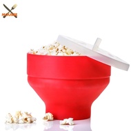 MOUSSE Red Microwave Popcorn Bucket Silicone with Lid Microwave Popcorn Bowl Popcorn Maker Large Capacity Home Kitchen