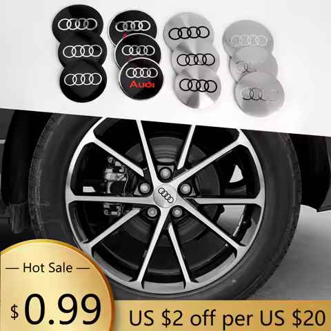 Hub Caps 4Pcs 56mm/60mm/65mm Car Wheel Center Hub Caps Badge Stickers For Audi A1 A3 8P 8V A4 A5 A6 