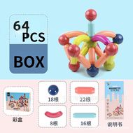 【Huahua】3D Magnetic Building Blocks บล็อคตัวต่อแม่เหล็ก64/36 ของเล่นเด็ก สร้างจินตนาการ เสริมทักษะ เ
