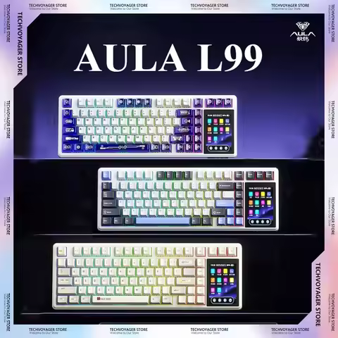 AULA L99 Screen Display Gaming Keyboards Hot Swap RGB Customized Wireless Tri-Mode Mechanical Keyboa