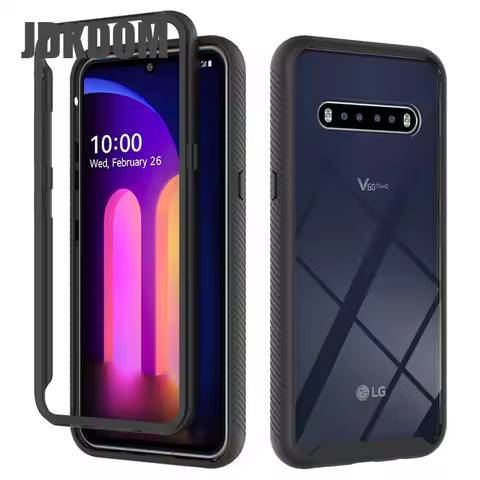 JDKDOM Shockproof Armor Phone Case For LG Velvet Full Body Slim Armor Case With Front Frame Cover Fo