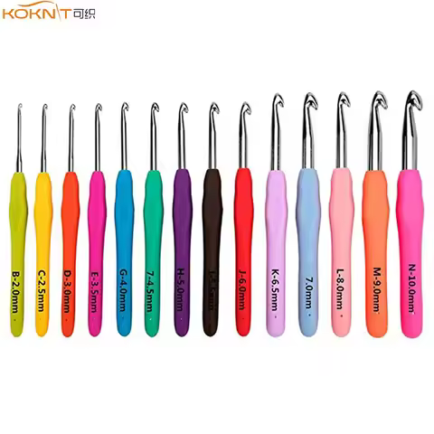 KOKNIT 1 Piece Crochet Hook 2mm(B)-10mm(N) Ergonomic Extra Long Crochet Needles Yarn Weave Knitting 