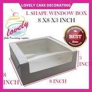 L Shape Cake Box with Window  8x8x3