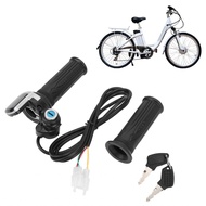 Nearbeauty KIMISS Electric Bike Throttle Ebike Grip 48V with LED Indicator Lock Key Set for Motorcyc