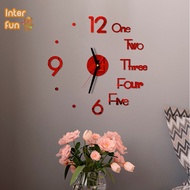 [InterfunS] 3D Mirror Wall Clock Modern Design Creative Acrylic  Wall Clocks Stickers [NEW]