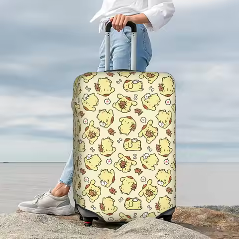 Dog Cartoon Pompompurin Repeat Patterns Suitcase Cover Washable Travel Luggage Covers for 18-32 inch